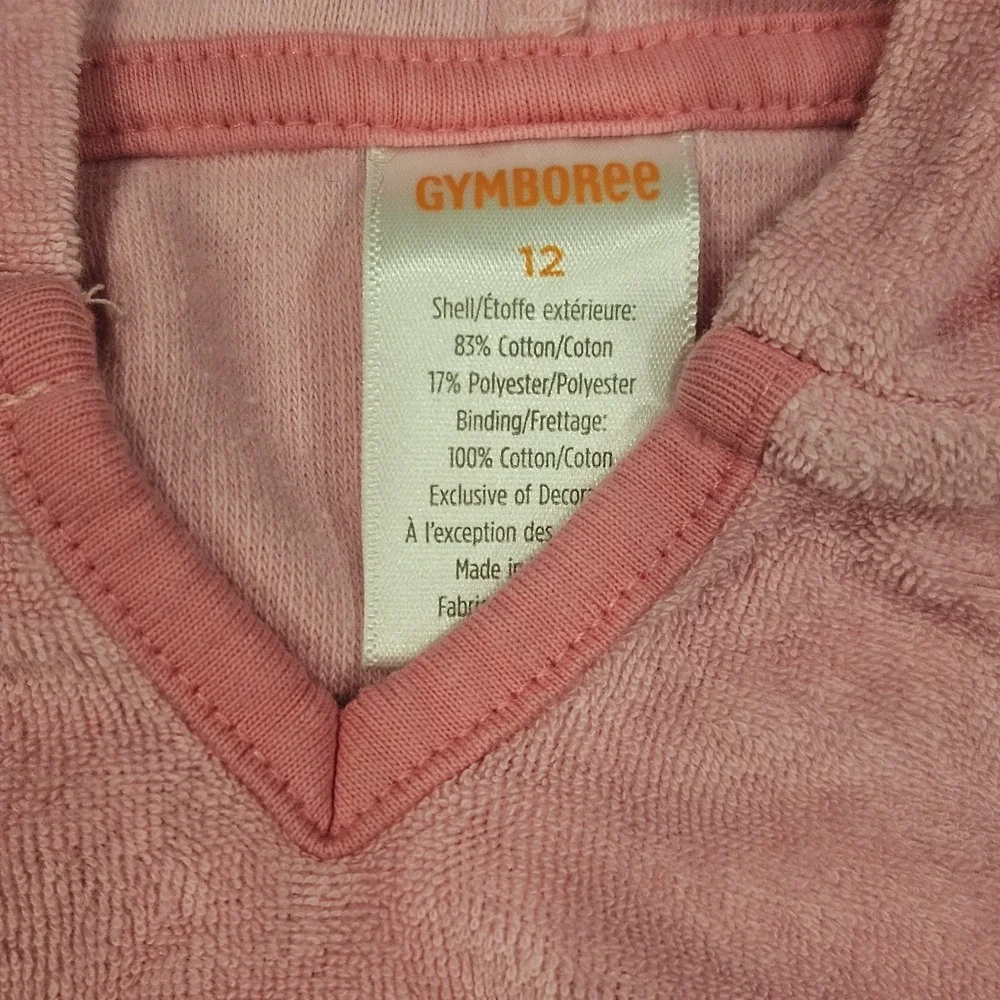 Gymboree Flamingo Terry Cloth Swim Cover Up‎ Girls Size 12 Pink Hooded Beach
